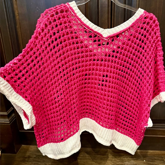 POL Pink and White Crochet Top - Picture 9 of 10